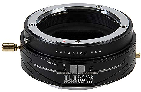 Fotodiox Pro TLT ROKR Tilt/Shift - Adattatore per obiettivo compatibile con obiettivi Contax/Yashica (CY) su fotocamere Sony E-Mount