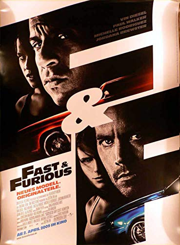 Fast + Furious - Paul Walker - Michelle Rodriguez - Filmposter 120x80cm gerollt