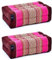 Leewadee Yoga Block 2er-Set Yogaklotz Pilates Yogakissen Meditationskissen Ökologisches Naturprodukt, 35x18x12 cm, Kapok, rotbraun pink