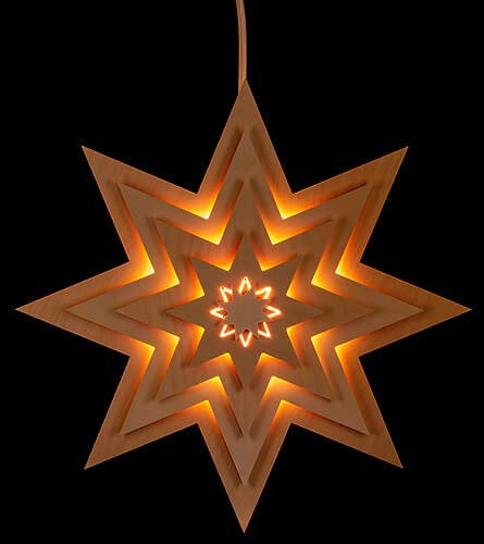 Kunstgewerbe Taulin Fensterbild Stern - 30 cm x 27 cm, Metallic, Minimalistisch, Wandmontage, Wohnzimmer