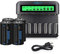 CITYORK Batterie LCD Chargeur Set - pour Batteries AA AAA C D Batteries NI-MH/NI-CD - avec Batteries NI-MH C 4000mAh (4 pièces)