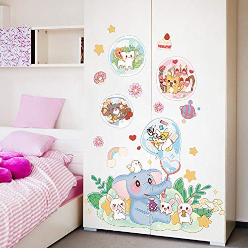 Wanddeko Fürs Kinderzimmer,Cartoon Tier Wandaufkleber Kinderzimmer Schlafzimmer Kleiderschrank Türaufkleber Kinderzimmer Aufkleber Babyzimmer Wanddekoration, Für Mädchen Zimmer Niedliche Dekoration