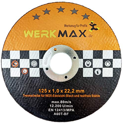 Werkmax Trennscheiben Metall 125 x1 mm extradünn - 20 Stück | Metall Stahl Inox Blech | Video