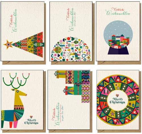 the lazy panda card company 48 x recycelte Weihnachtskarten mit modernem skandinavischem Design