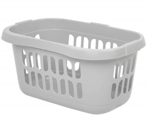 Hipster Laundry Basket Strong Plastic Large Washing Clothes Storage Hamper - Grey