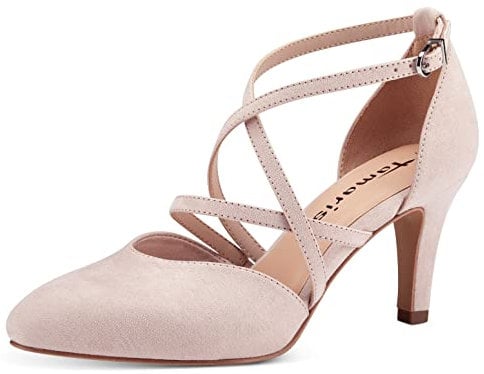 Tamaris Damen 1-1-24404-20 Pump with Strap, Powder, 38 EU
