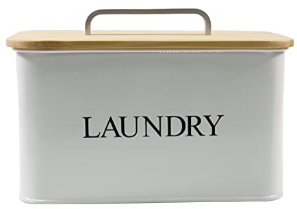 Xbopetda Laundry Pods Container, Laundry Powder Detergent Storage with Scoop, Airtight Lid & Handles - Laundry Room Decor, Perfect for Holding Pods Tablets Capsules Powder Detergent - Cream White