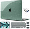 CISSOOK Funda para MacBook Air de 13.6 pulgadas con purpurina 2022 2023 2024 2025 versión A2681 A3113 A3240, funda rígida con purpurina verde medianoche con cubierta de teclado para MacBook Air 13.6