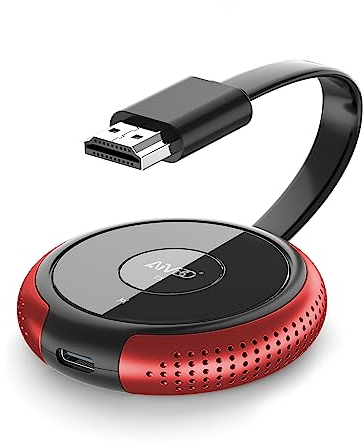 Wireless HDMI Transmitter, Muss mit einem Wireless HDMI Receiver Verbunden Werden, Passend für bis zu 8 Transmitter, Rot