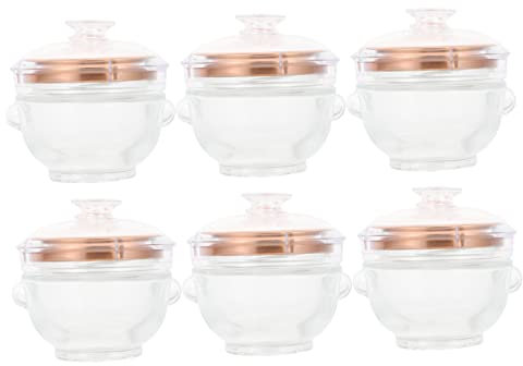 Anneome 6 Pièces Nid D'oiseau Pot De Stockage De Nourriture en Verre Récipient à Café en Verre Terrarium en Verre avec Couvercle Bocal en Verre avec Couverture Poêle Un Verre