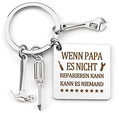 Vatertagsgeschenke für Papa, Papa Geschenk Schlüsselanhänger Papa Bester Papa Geschenke Geburtstag Papa Vatertagsgeschenk Geschenkideen für Papa Wenn Papa es Nicht Reparieren Kann, Kann es Niemand