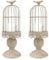 Vintage Vogelkäfig Kerzenhalter, 2 Pack dekorative Stumpenkerzenhalter für Haus Wohnzimmer Hochzeit Dekoration (Elfenbein)