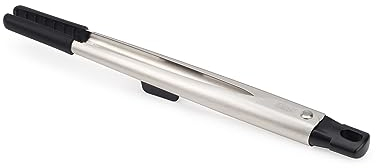 Joseph Joseph Elevate Fusion Pinze da Cucina Chef, Accessori in Silicone senza BPA, Antiaderente, Resistente al Calore, Manico in Acciaio Inox, Poggia Utensili Integrato