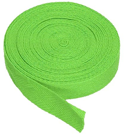 PATIKIL Baumwollband Baumwolle Gurtband 20mm x 9m, Schrägband Baumwoll Nahtband Köperband Saumband Einfassband Stoffband Webband zum Nähen für DIY Basteln Stricken Verpackungen, Grün