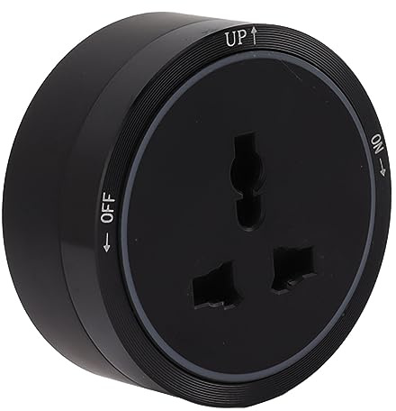 FTVOGUE Prise murale électrique adaptateur horizontal noir 250V 13A | Installation sur rail, sans fil, design esthétique, ABS durable, pour cuisine, salle à manger et placard