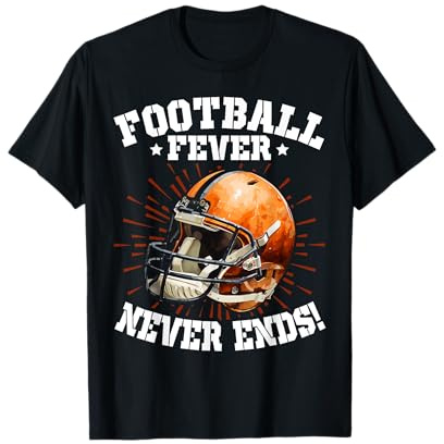 Football Fieber hört niemals auf – American Football T-Shirt