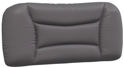 vidaXL Kopfteil Kissen Hvar, Kopfteilkissen mit Reißverschluss, Rückenkissen mit hervorragender Rückenlehne, Kopfkissen Lesekissen, Grau 80cm Kunstleder
