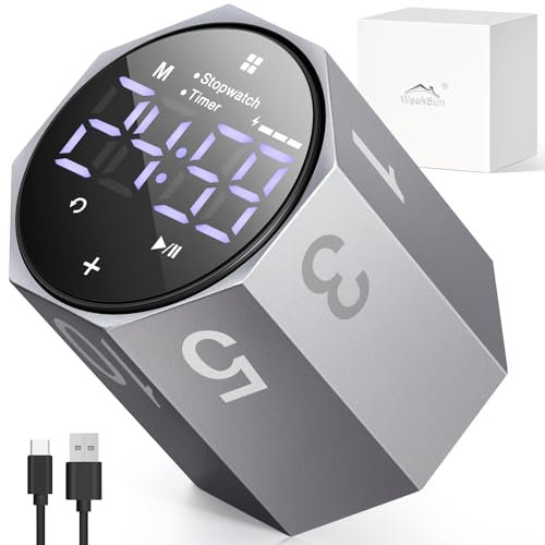 Pomodoro - Temporizador de enfoque magnético hexagonal, alarma de sonido silenciosa y ajustable, adecuado para el trabajo, oficina, estudio