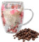 Tazas De Vidrio Aislado De Doble Pared Con Flores Secas, 350 Ml, Con Asa Para Jugo, Té y Café