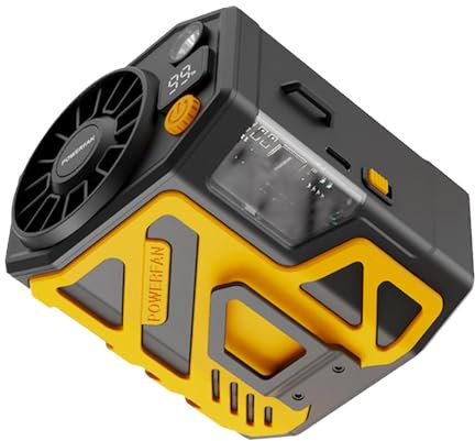 Frfik Zeadio Ventilateur à pince pour la taille, Ventilateur de Ceinture Mains Libres, ventilateur de taille portable, ventilateur collier mains libres, Rechargeable USB Ventilateur Lampe