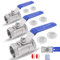 ADNEWX 3 Stk Kugelhahn 1/2 zoll 3/4 zoll 1 zoll, Edelstahl Kugelventil DN15 DN20 DN25 Voller Durchgang, Hebelgriff, mit 2 Wasserfestem Klebeband