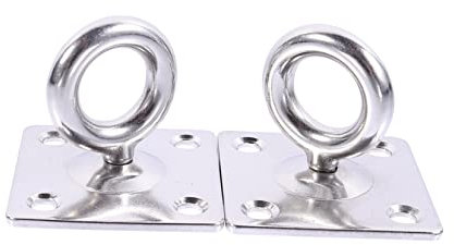 Vaguelly 2pcs Fixed Grommet Plate Substitute Suspension Ceiling Hook Suspension Ceiling Hanger Wall Ceiling Mount Bracket Anchor Ceiling Hook Hammock Swing Suspension Hooks Stainless Steel