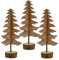 Lot de 3 supports de sapin de Noël en papier avec pied en bois - 32 cm - Décoration de table - Sapin de Noël à poser - Présentoir décoratif pour Noël, l'avent, l'hiver - Décoration de fenêtre