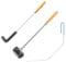 Stainless Steel Deep Fryer Cleaning Tools, 3 Pieces Deep Cleaning Brush, Industrial Cleaning Wire Brush, Long Lasting Fryer Tools Includes Basket Fryer Brush, L-Shape Brush and Cleanout Rod
