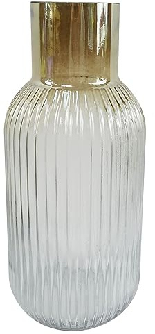 Botanik Premium Luxury Glass Vase, 34cm Ombre Ridged