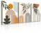 Muralo - Wandbilder Set - Leinwand Bilder Set Aufhängefertig - Bilder für Wohnzimmer Schlafzimmer - Moderne Wanddeko - Beige Ornamente - 3 Bilder 30 x 40 cm