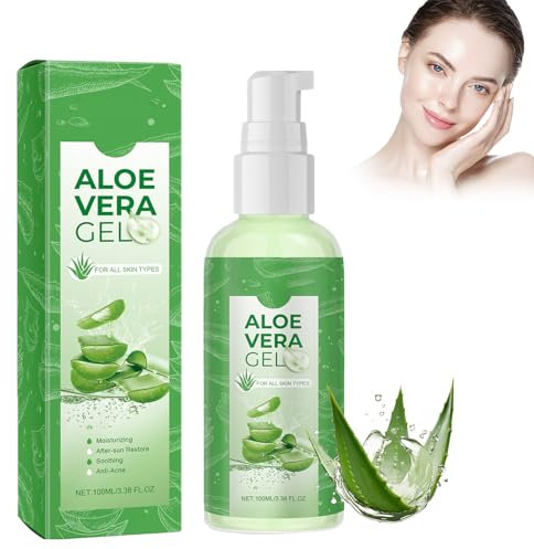Aloe Vera Gel, Aloe Beruhigendes Gel, Aloe Vera Feuchtigkeitscreme, Vera Gel für Trockene, Gesicht, Körper, Sonnenbrand, Beruhigend und feuchtigkeitsspendend