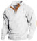 Hoodies Long Sleeve T Shirt Mens Mens Xmas Gifts Men's Spring And Autumn Winter Outdoor Retro Striped Casual Stand Up Collar Long Sleeved Half Button Hoodless Sweatshirt Crew Clothing (White, XXXL)