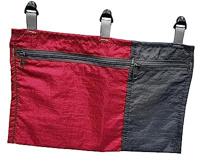 Hängematten-Organizer, Aufbewahrungsbehälter, faltbar, verschiebbar, 5 Taschen, Hängematten-Aufbewahrungstasche for Camping, Rucksackreisen, Angeln im Freien, dunkelrot