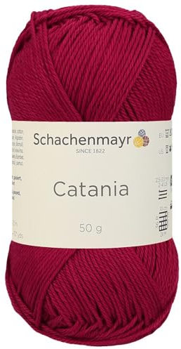 Schachenmayr (SMC) Catania Originals Garn, 1 Knäuel/Packung , jedes Knäuel 125 m, 100 % mercerisierte Baumwolle zum Stricken und Häkeln, Sport Weight, 192 Weinrot