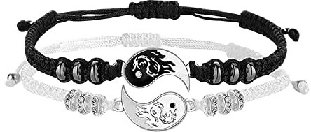 Islander Watch Best Friend Armbänder 2 Passende Yin und Yangs Seil Armbänder für Beziehung Valentinstag Luftfahrt Uhr, Einheitsgröße, Metall, Kein Edelstein