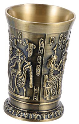 HOMOBABE Ägyptischen Stil Legierungsbecher Vintage Weinbecher Metallbecher Für Cocktails Trinkbecher Für Zuhause Restaurant Party Hochzeit