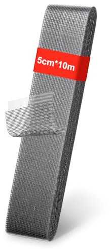 Flintronic Ripara Zanzariera, 50mm*10M Patch Riparazione Dello Schermo, Fibra Di Vetro, Forte Adesivo Patch, Nastro Adesivo Ripara Zanzariere, per Zanzariereper Finestre/Porte/Zanzariere- Grigio
