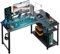 COMHOMA Schreibtisch Gaming Tisch mit Regal, Eckschreibtisch Computertisch L Form, PC Tisch für Büro, Heimbüro