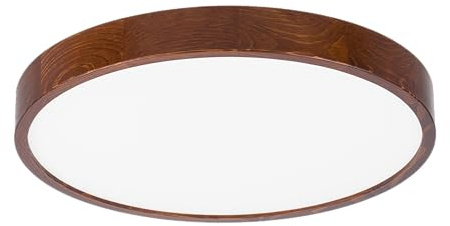 STOLARNIA PIKA Deckenlampe - Runde Holz Deckenleuchte LED 24W-4000K (∅47 cm) - Modern Dunkelbraun Lampe für Schlafzimmer, Wohnzimmer, Flur, Küche - Stilvolle Kiefernholz LEJA