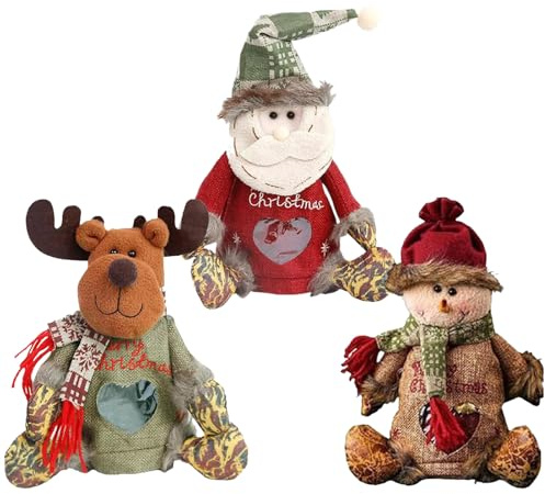 Sacchetti Natalizi in Tessuto Borsa Regalo Riutilizzabile con Cerniera | Sacchetti Regalo Decorativi Per Feste Adulti Bambini Famiglia Vino Giocattoli