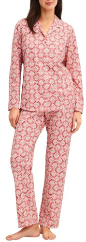CALIDA Cotton Special Pyjama Damen | Schlafanzug aus 100% Baumwolle, hautfreundlich, atmungsaktiv und klimaregulierend, mit Knopfleiste