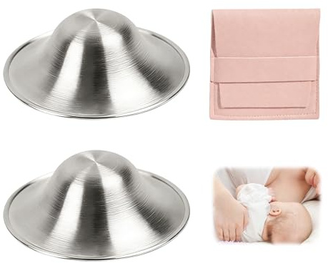 2PCS Silver Cups Breastfeeding,925 Silver Nipple Shields for Breastfeeding,Nickel-Free Nursing Cups to Soothe Sore Nipples,Breastfeeding Essential Sensitive Nipples Protection