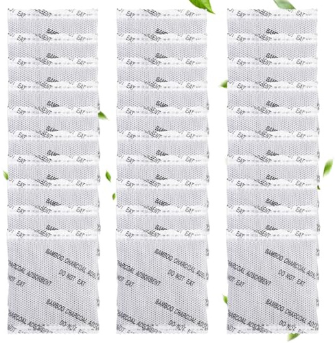 Lot de 30 sacs de charbon actif, absorbeur d'odeurs au charbon actif, 10 g par paquet, convient pour un usage domestique, élimine efficacement les odeurs de litière pour chat, armoires, chaussures et