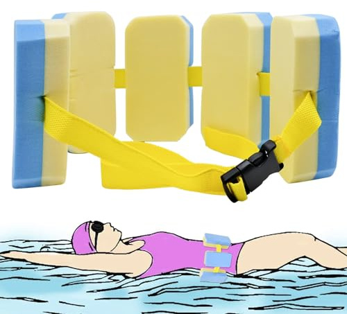 Schwimmgürtel, Verstellbare Schwimmhilfe mit 5 Blockelementen & Sicherheitsverschluss, Schwimmtrainer geeignet für 14-40 kg, Schwimmgurt für Anfänger, Ideal für Pool, See & Urlaub