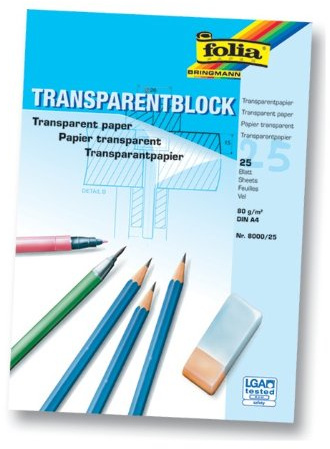 Transparentpapierblock A4 25BL FOLIA 8000/25 80G