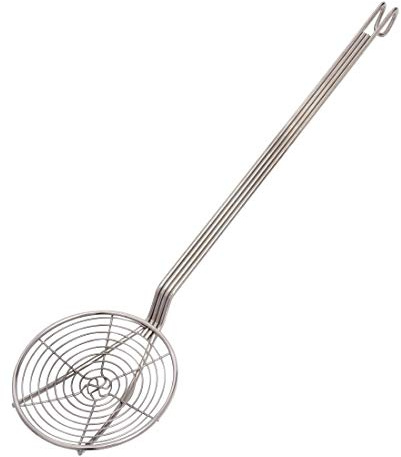 Vogue Spider Mesh Strainer Food Skimmer 6 C835 | Safely lifts ingredients from hot oil or boiling water, keeping hands protected with a long handle in busy kitchens.