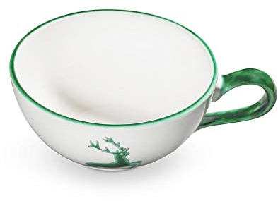 GMUNDNER KERAMIK Teetasse, Volumen: 170 ml, Grüner Hirsch, handgemachte Keramik aus Österreich