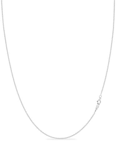 KEZEF 1 mm Gliederkette, 925 Sterling Silber | Erhältlich in 585 vergoldetem 925 Silber & 925 Sterling Silber | Kette ohne Anhänger für Damen & Herren | Länge: 40 cm - 90 cm