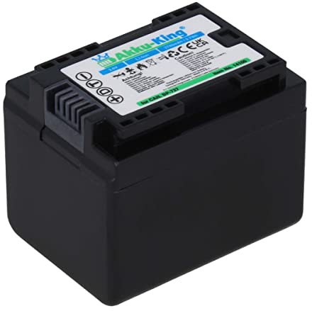 Akku-King Akku kompatibel mit Canon BP-727 passt auch bei BP-718, BP-709 - Li-Ion 2700mAh - für LEGRIA HF M52, VIXIA HF M50, HF R30, HF R36, M506