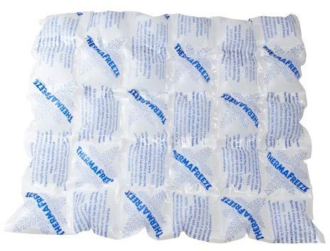 ThermaFreeze Ice Pack - Reusable Ice Sheets – Better than traditional Ice Pack - Reusable, Flexible & Non-Toxic - Ideal as Ice Pack for Lunch Box or Cool Bags – Best Dry Ice Substitute – Dual Functionality can also be used as Heat Pad - Warm Heat Pad for Injuries - Lasting up to 100% longer than ordinary Ice Packs and Gel Packs - 24 Cells x 5 Sheets